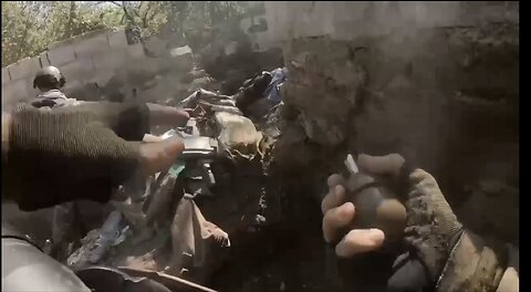 Ukraine war trench combat footage captured on GoPro