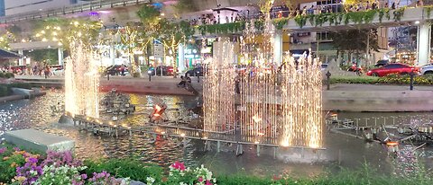 an evening in Bangkok. Benjasiri park