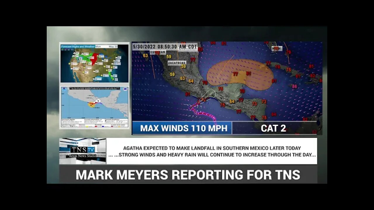 HURRICANE AGATHA HAS WINDS OF 110 MPH-WILL MAKE LANDFALL LATER TODAY IN SOUTHERN MEXICO