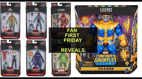 FAN FIRST FRIDAY MARVEL LEGENDS THANOS, STILT MAN WAVE, SPIDERVERSE SPIDER-MAN - NINJA KNIGHT