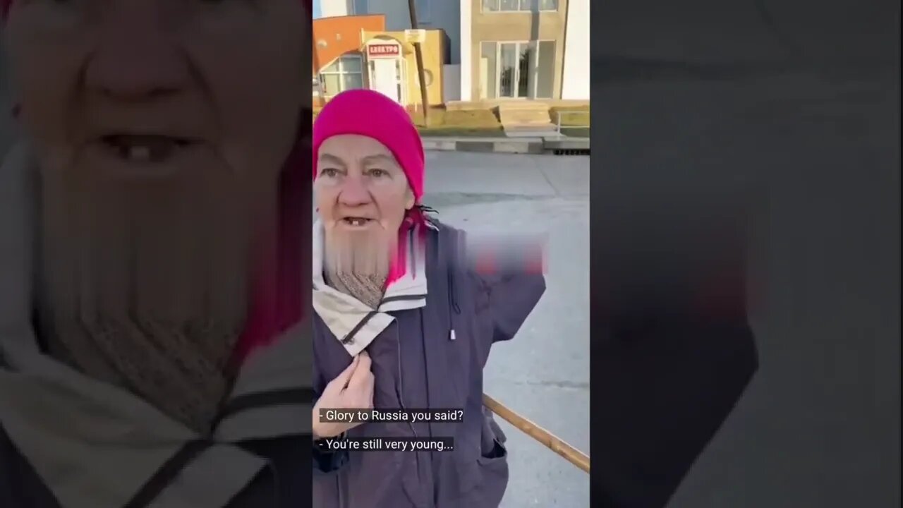 Old lady harrassed in Ukraine