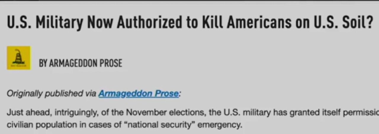 🚨 Ron Paul Warns that the US Military has now been Authorized to Kill Americans on US Soil