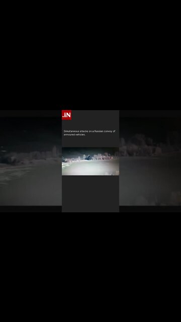 Night Time Attack on Russian Convoy of Armored Vehicles #shorts