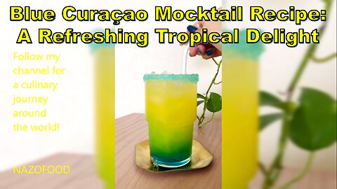 Blue Curaçao Mocktail Recipe: A Refreshing Tropical Delight #mocktailrecipes #summerdrinks #shorts