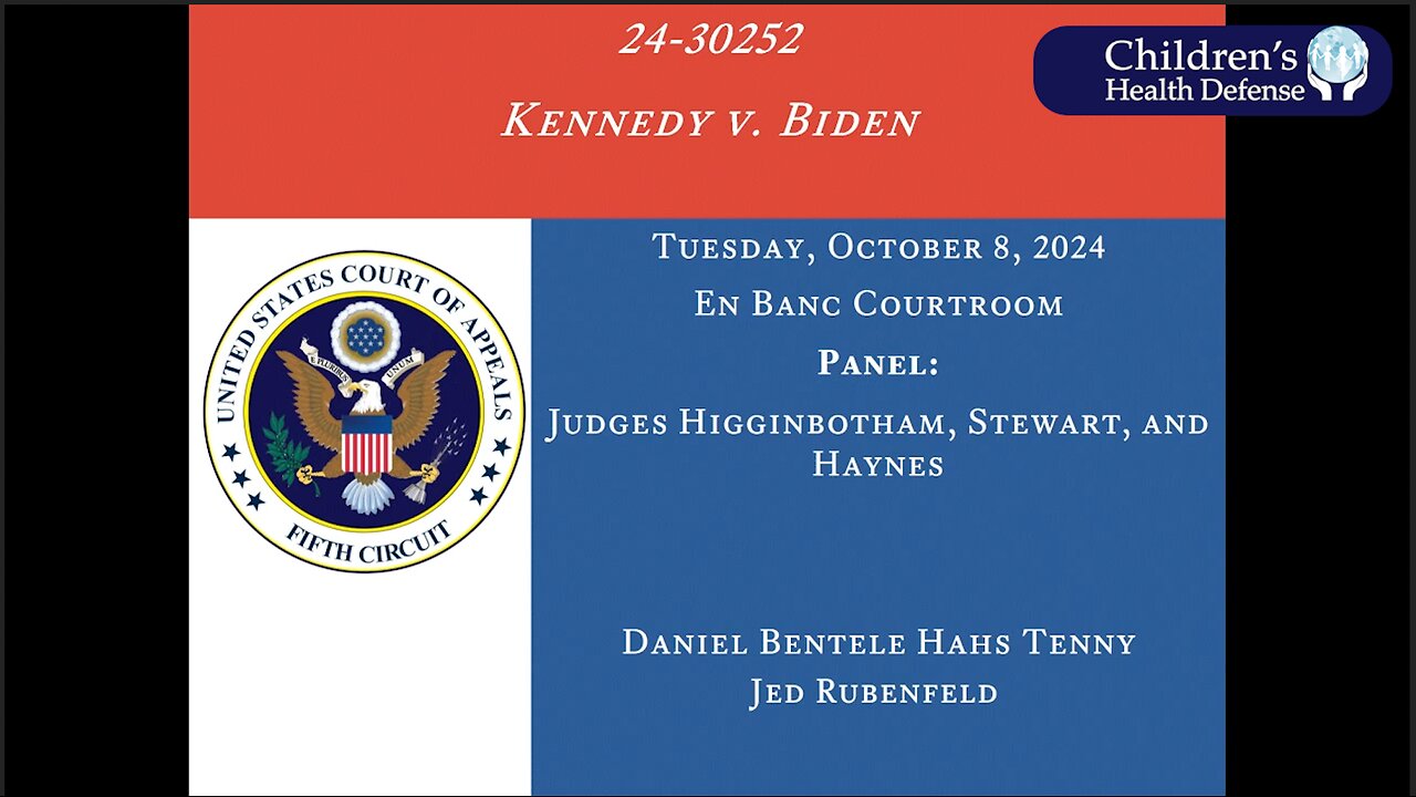 Gov't Censorship: Kennedy v. Biden Opening Arguments