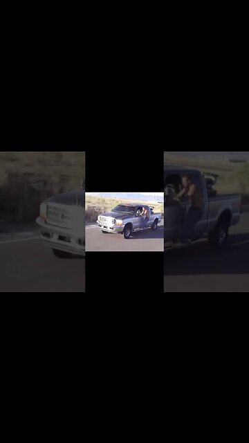 When you're falling asleep on a road trip and need some wind in your hair. #truck #motorcycle