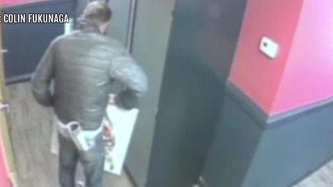 Man tries stuffing Fuku Burger painting in pants during theft