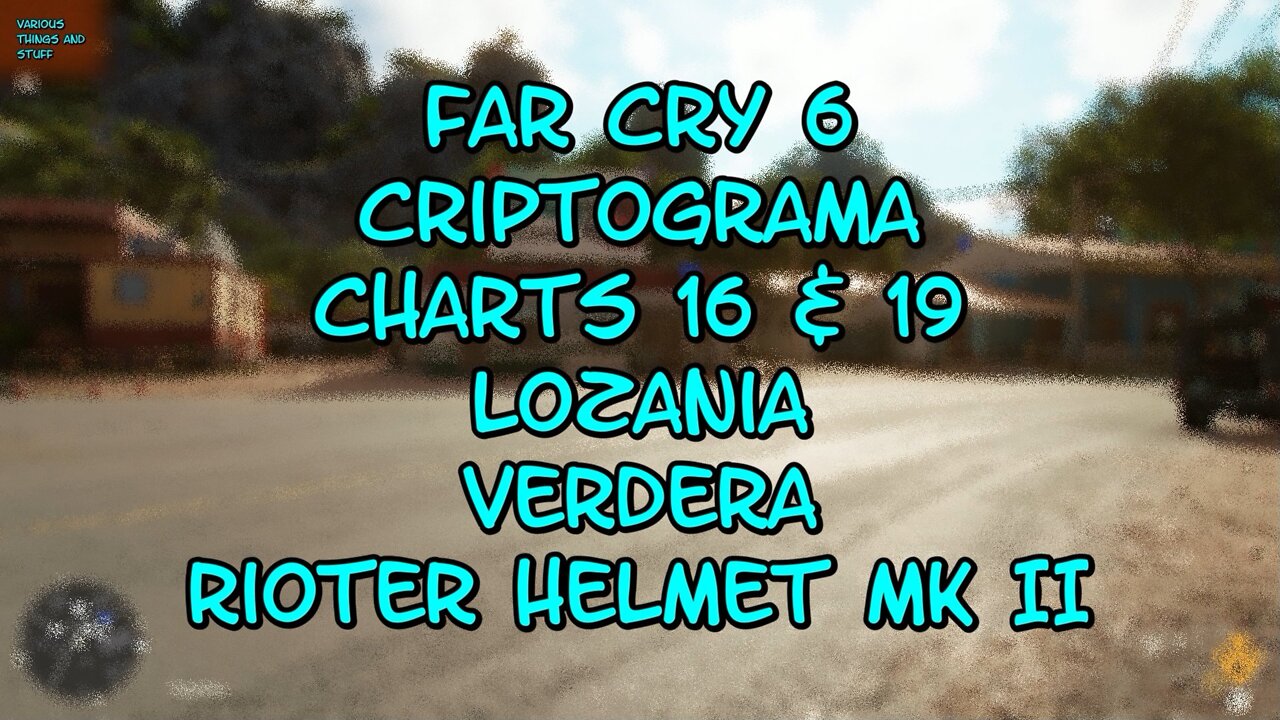 Far Cry 6 Criptograma Charts #16 & #19 Lozania Rioter Helmet MK II