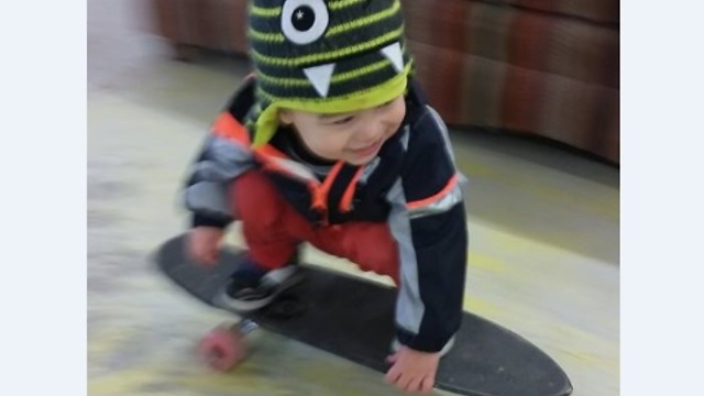 toddler play skateboard like a pro