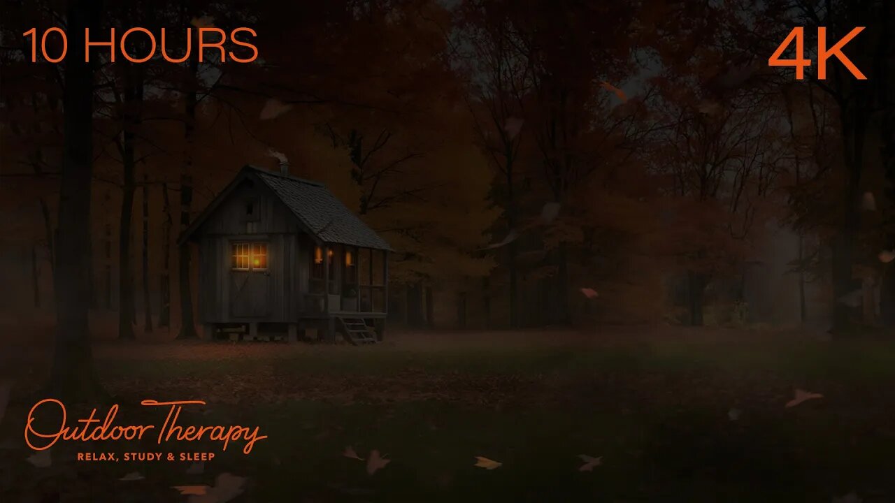 Windy Autumn Night in the Carolinas | Low Wind, Blowing Leaves & Night Insects Ambience | 10 HOURS