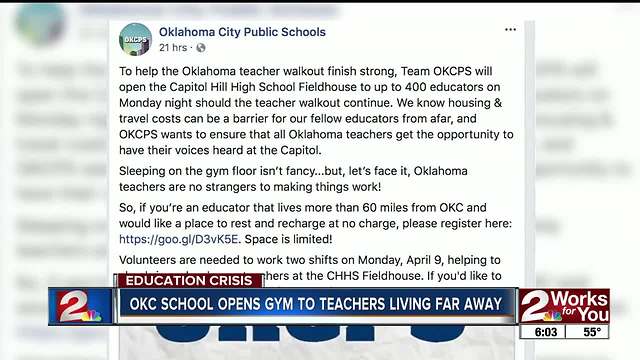 OKC high school opens gym up to teachers