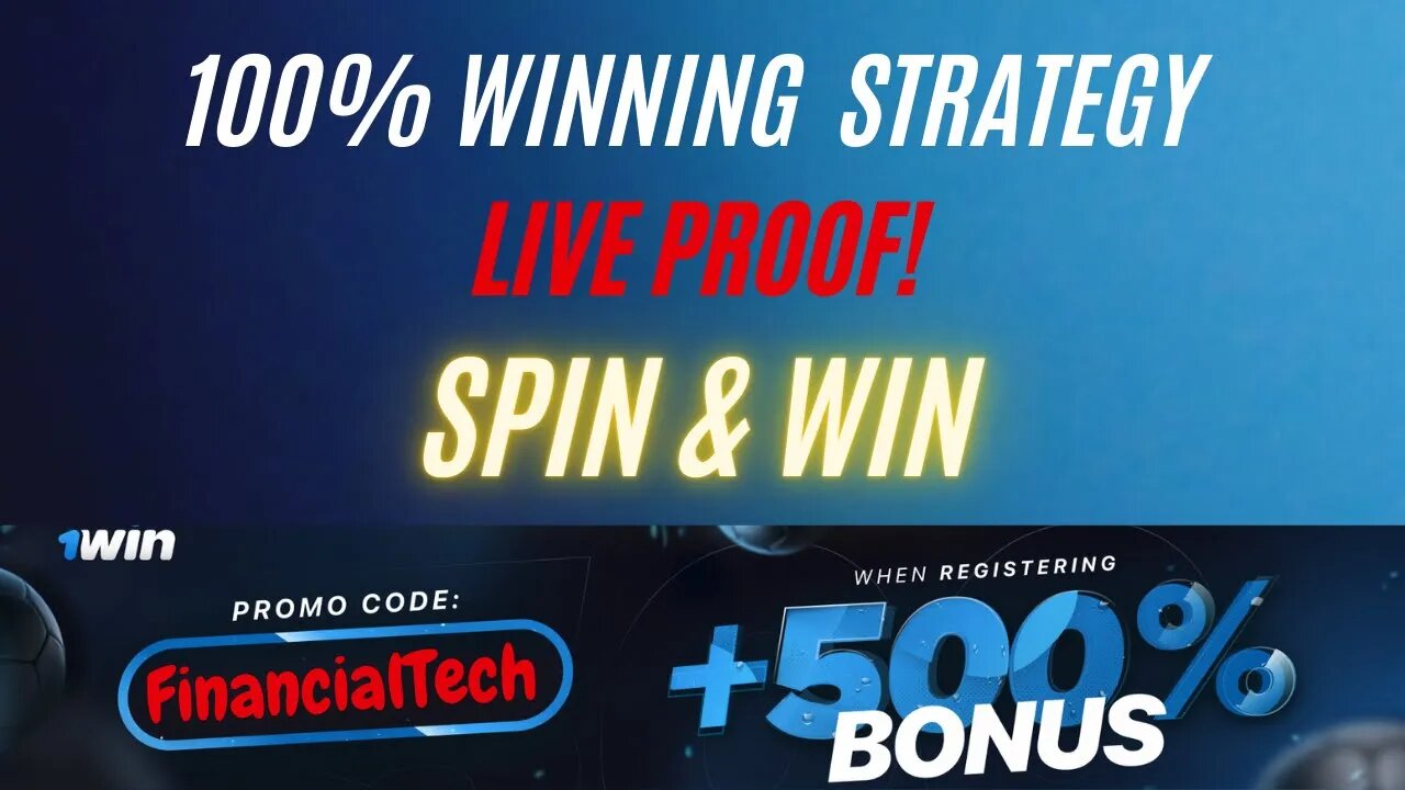 How to Earn Money in 1WIN Play Spin The Strategy proven in a LIVE GAME!