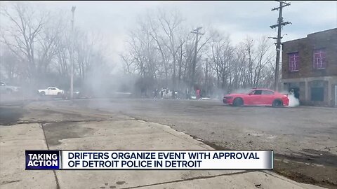 Detroit drivers gather for drifting, donuts on west side