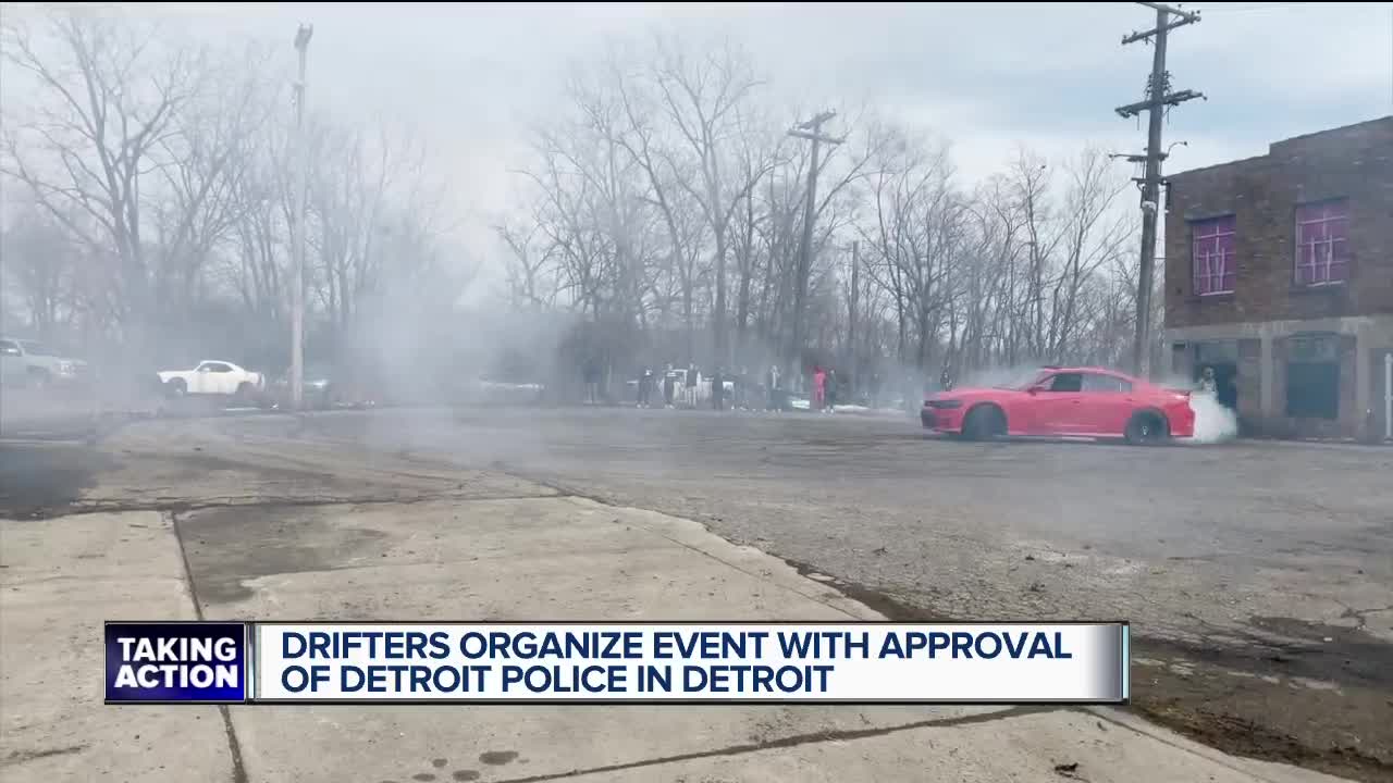 Detroit drivers gather for drifting, donuts on west side