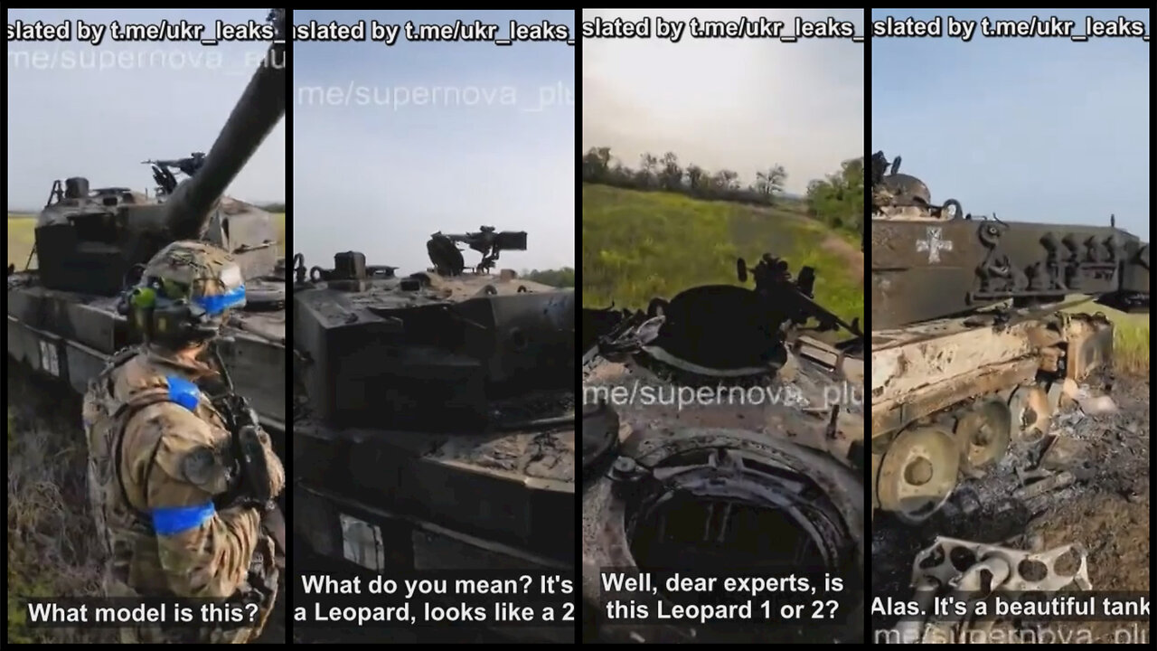 Ukrainian soldiers argue over a version of the Leopard tank