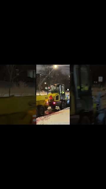 Midnight Snow Removal Operation #shorts #snowremoval