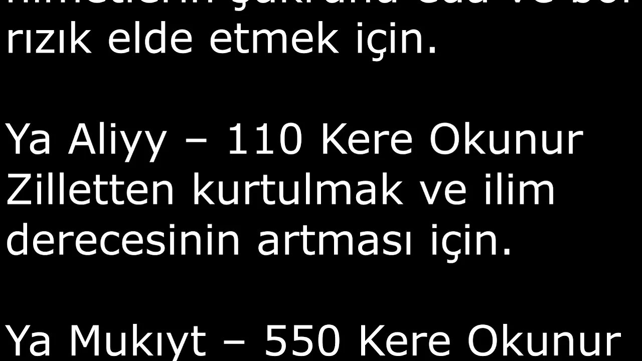 PAZAR GÜNÜ ZİKİRLERİ