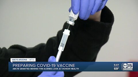 Inside look at how vaccine is prepared to be given out by Honor Health