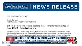 Schools can reopen in two weeks