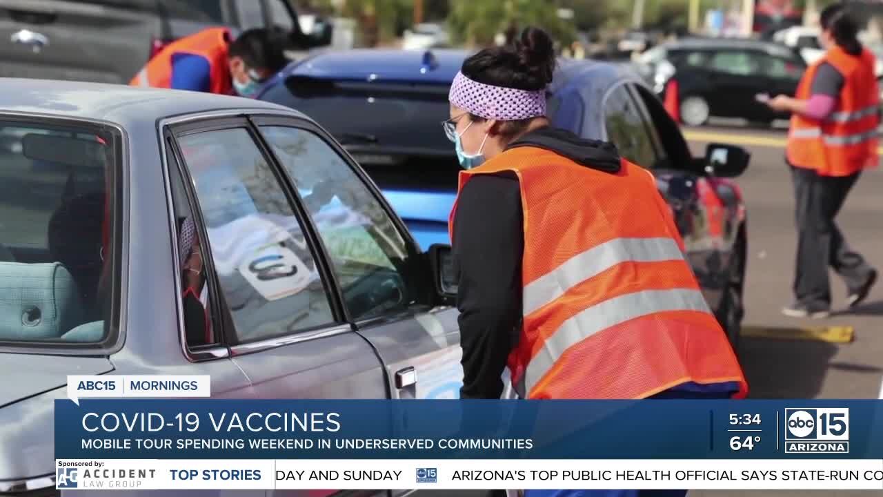 C19 vaccine mobile tour serving the Latino community