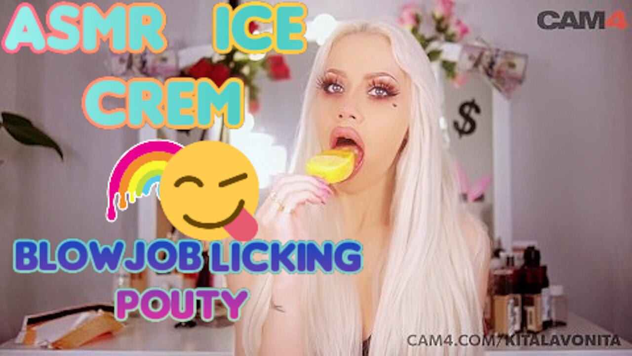 ASMR ICE CREAM BLOWJOB Licking Pouty Lips by Kita La Vonita