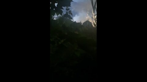 Incendiary fire rains on Ukrainian positions somewhere in the Donbass