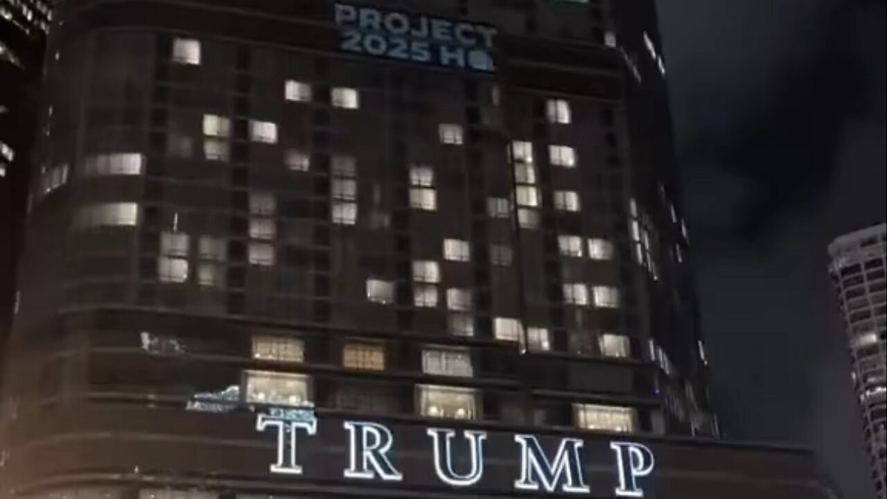 The DNC Projects "Project 2025 HQ" On Trump Tower