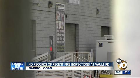 No records of recent fire inspections at Vault PK