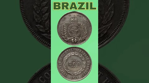 Brazil 500 Reis 1854.#shorts #coinnotesz