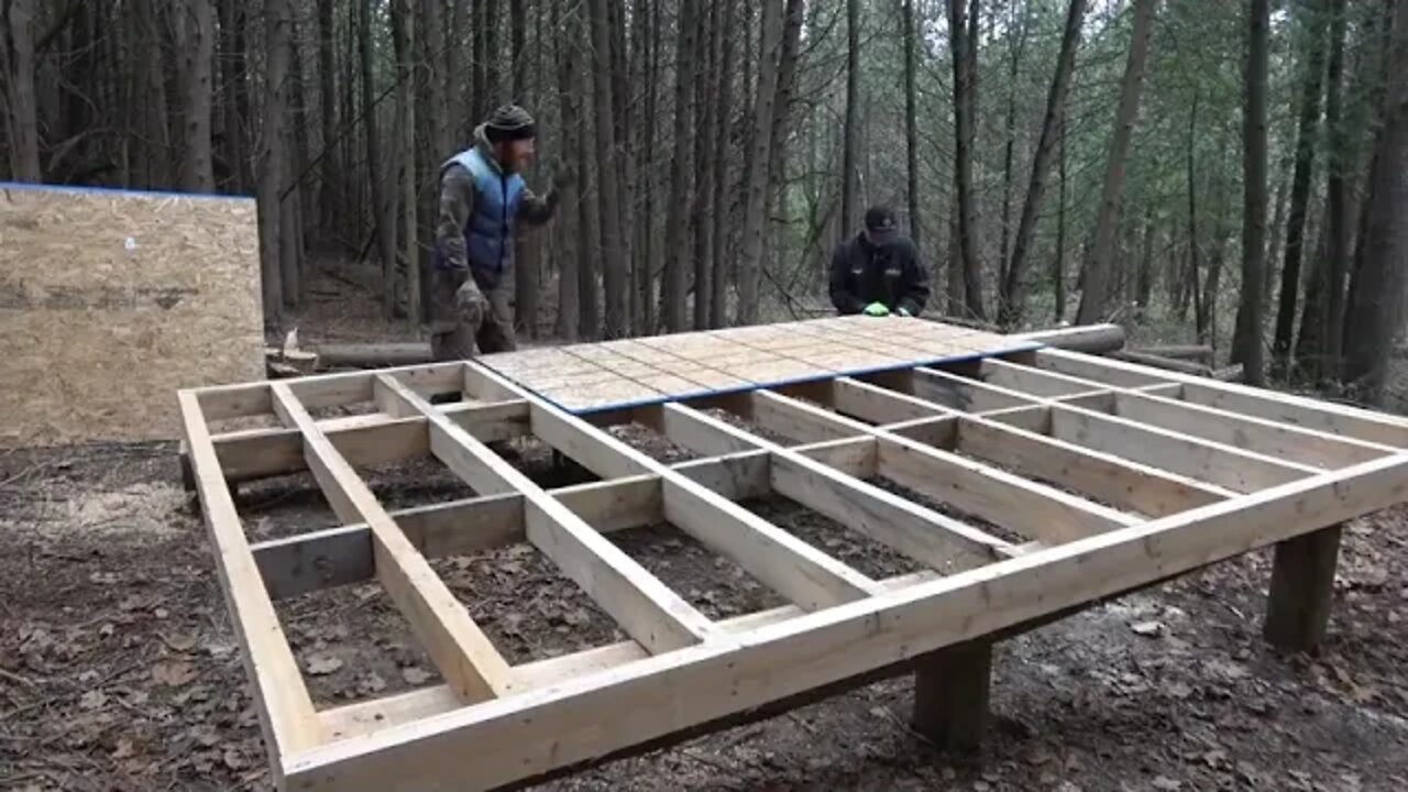 10-minute Off Grid Cabin Build!
