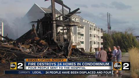 Fire Destroys 24 Homes in Condominium