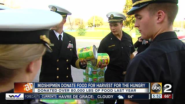 Naval Academy Midshipmen donate thousands of pounds of food