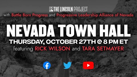 Join us for the Lincoln Project Town Hall: Nevada at 5 PM PT / 8 PM ET!
