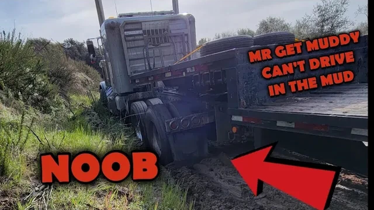 HUGE Peterbilt Stuck In The Mud !! DMAXRYNO And His CUSTOM Bronco Save The Day !!