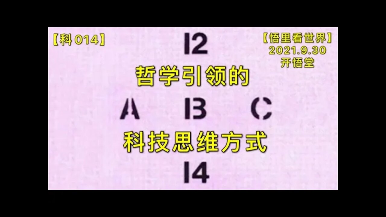 【科014】哲学引领的科技思维方式20210930【悟里看世界】