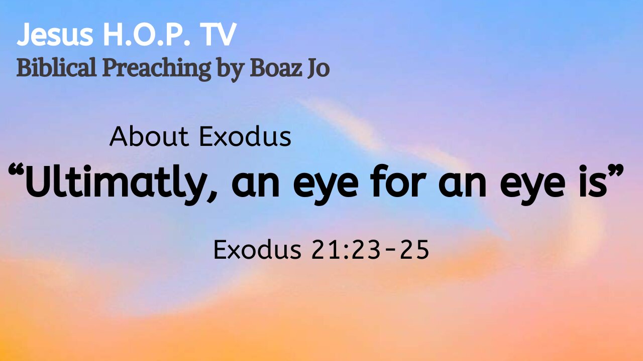 "Ultimately, an eye for an eye is" - Boaz Jo