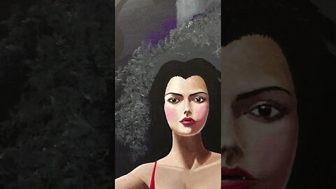 Happy Halloween to my Fiendish Friends! Here is a glimpse of my unfinished work "The Vampire Queen" #art #painting #vampire #horror #halloween