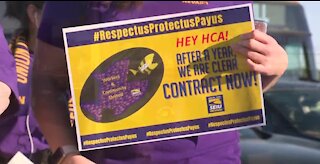 Protest at Las Vegas hospital over contract