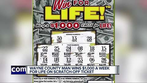 Wayne Co. man wins $1K a week for life playing Michigan Lottery instant game