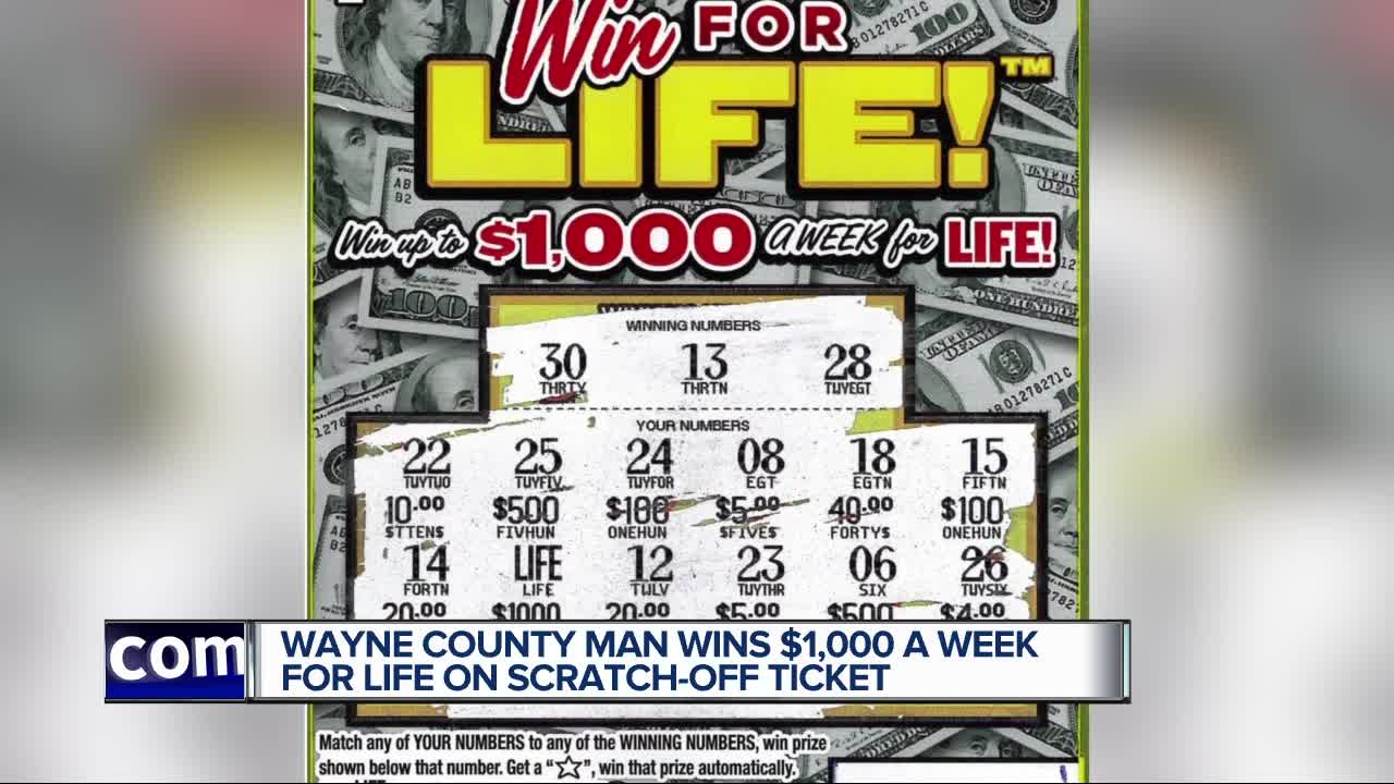 Wayne Co. man wins $1K a week for life playing Michigan Lottery instant game