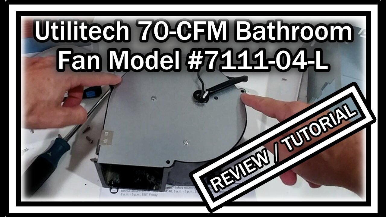 Utilitech 2-Sone 70-CFM White Bathroom Fan ENERGY STAR 7111-04-L Review And Replacement Tutorial