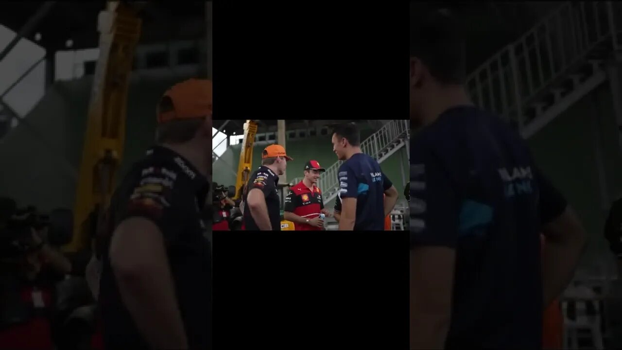 Charles and Alex asking Max about his qualifying lap before the #singaporegp #shorts