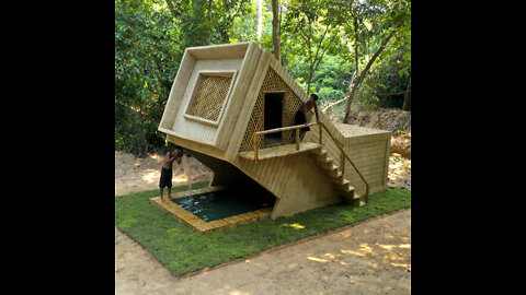 Building Craft Villa with Bamboo and Mud And Swimming Pool Part2