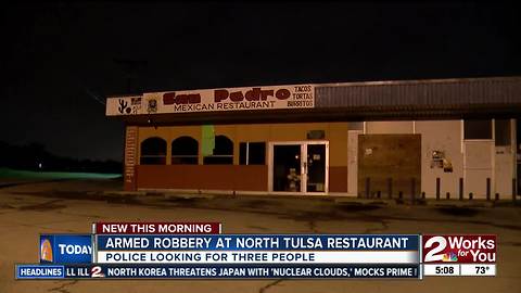 Tulsa Police search for three suspects from restaurant robbery
