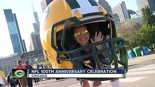 Football fans take over Chicago's Grant Park