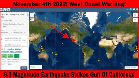 6.3 Magnitude Earthquake Strikes Gulf Of California November 4th 2022!