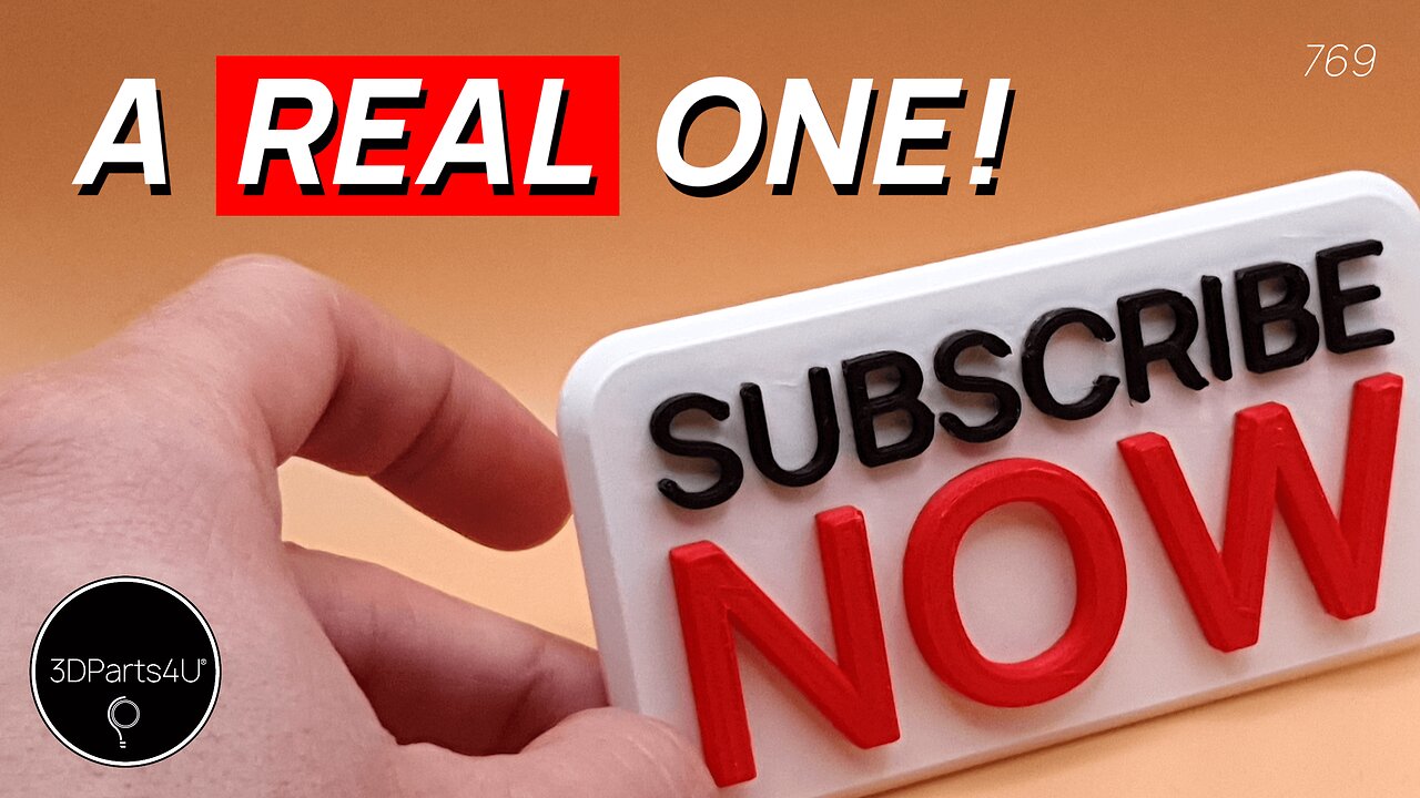 🔴 A Real Subscribe Now Button - YouTube Play Button 3D Print - Subscribe Button Download