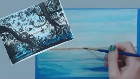 Ocean Trees Watercolor