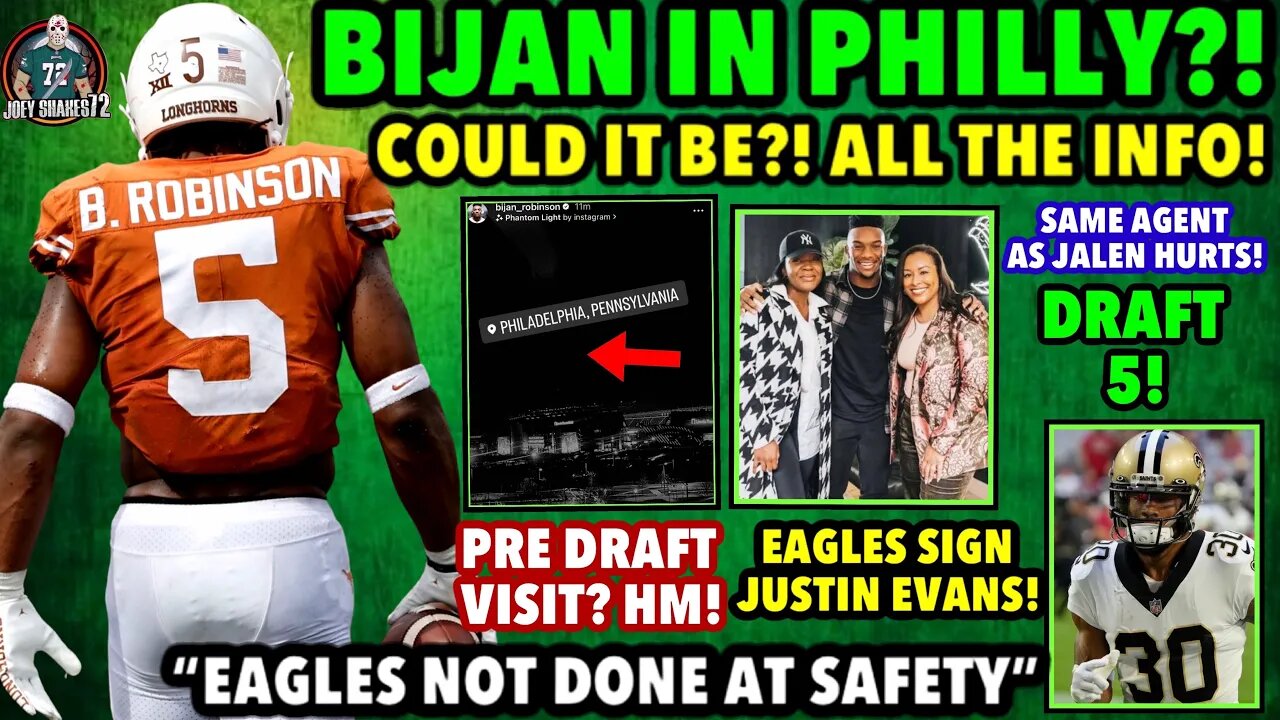 BIJAN ROBINSON IS IN PHILLY! IM LOSING MY MIND! ALL THE INFO! EAGLES SIGN JUSTIN EVANS! HUGE UPDATE!