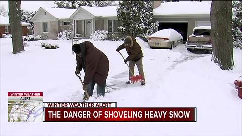 The danger of shoveling heavy snow